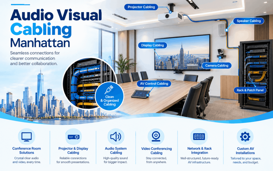 Audio visual cabling installation for a Manhattan office by NewTech Cabling